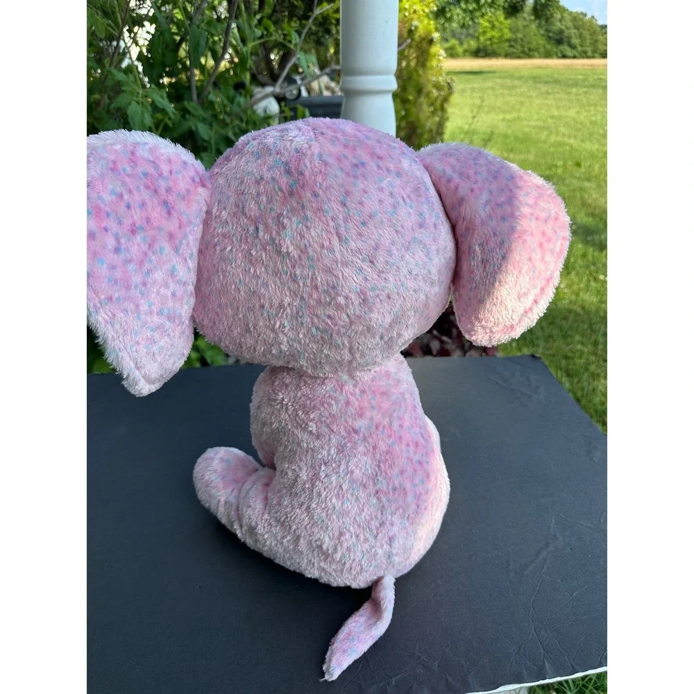 Ty Beanie Boos Ellie Pink Elephant Plush Medium 13 inch Glitter Eyes Stuffed Toy